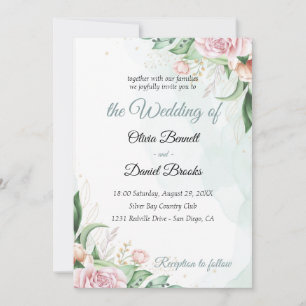 Tarjeta de invitaciones nupciales modernas con fot