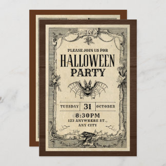Tarjeta de invitaciones para fiesta de Halloween