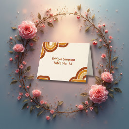 tarjeta de invitado Boda ivory Bold Retro 1970