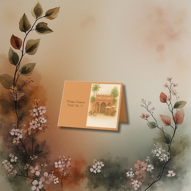 Tarjeta de invitado de boda Indian Courtyard Desti (Subido por el creador)