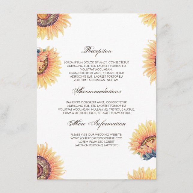 Tarjeta de invitado de información del Boda Fall S (Anverso)