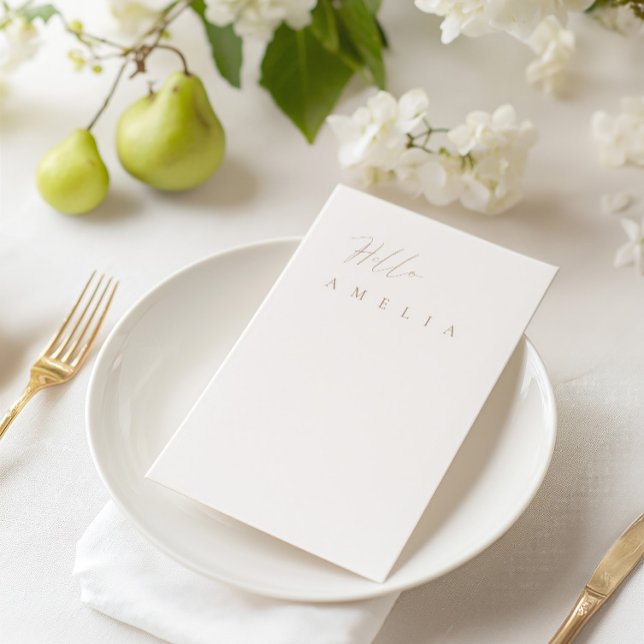 Tarjeta de invitado de mesa plana plana plana plan (Modern Minimal Flat Blank Table Guest Place Card)