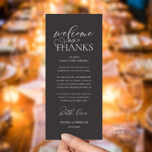Tarjeta de invitado de recepción elegante "Bienven