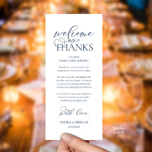 Tarjeta de invitado de recepción elegante "Bienven
