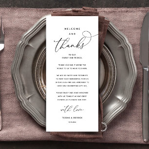 Tarjeta de invitado de recepción elegante "Bienven