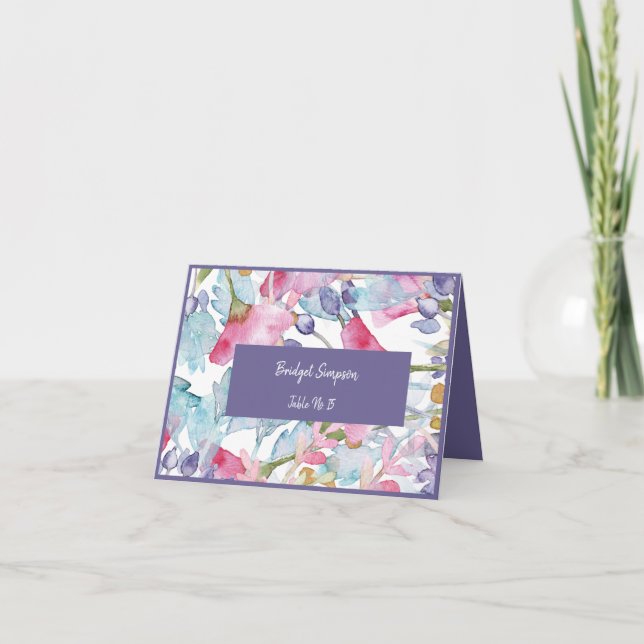 tarjeta de invitado del boda de flores silvestres  (Anverso)