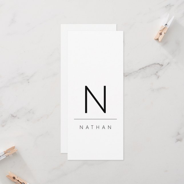 Tarjeta de invitado moderna de Boda blanco y negro (Anverso/Reverso In Situ)