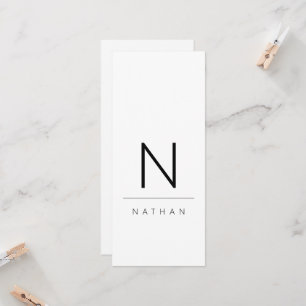 Tarjeta de invitado moderna de Boda blanco y negro