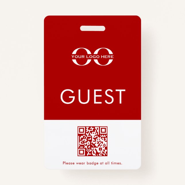 Tarjeta de invitado Personalizado rojo con logotip (Anverso)
