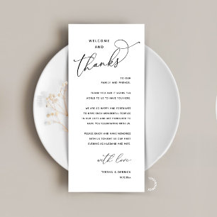 Tarjeta de invitado 'Recepción elegante "Bienvenid
