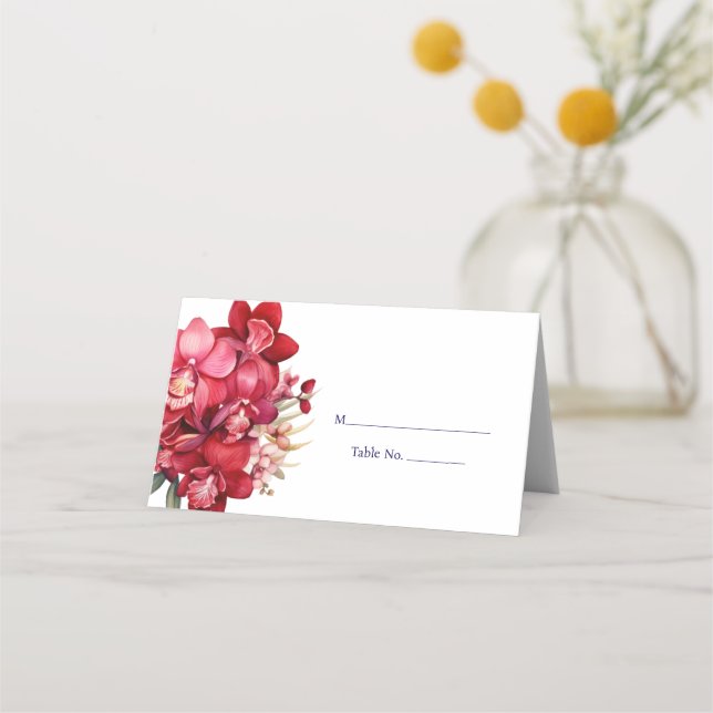 Tarjeta de invitado Red Orchid Place Tarjeta de re (Anverso)