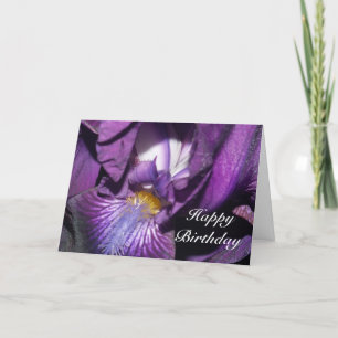 Tarjeta de iris con barba de cumpleaños feliz