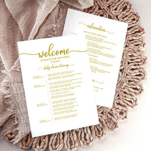 Tarjeta de itinerario de baby shower de 4 días con