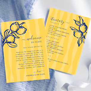 Tarjeta de Itinerario de Bienvenida de Boda con Li