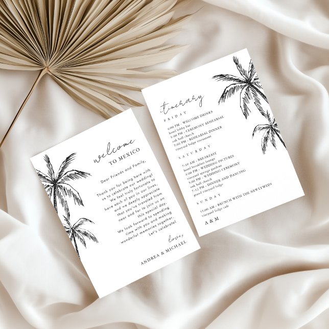 Tarjeta de Itinerario de Bienvenida para Boda con  (Subido por el creador)