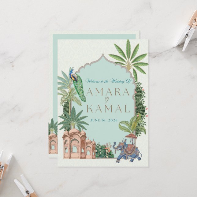 Tarjeta de Itinerario de Boda (Anverso/Reverso In Situ)