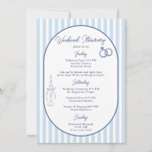 Tarjeta de Itinerario de Boda con Raya de Cabaña A