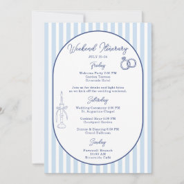 Tarjeta de Itinerario de Boda con Raya de Cabaña A