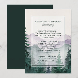 Tarjeta de Itinerario de Bosque de Montaña Brumoso