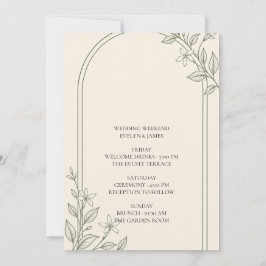 Tarjeta de Itinerario de Fin de Semana de Boda Bot