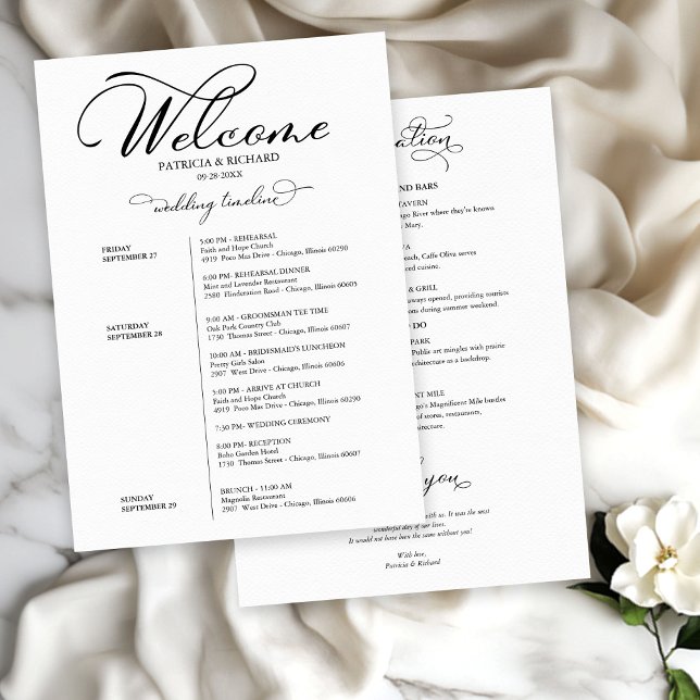 Tarjeta de Itinerario de Fin de Semana de Boda de  (Subido por el creador)