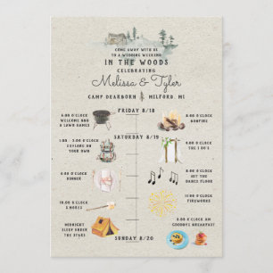 Tarjeta de Itinerario de Fin de Semana de Boda en