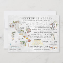 Tarjeta de itinerario de fin de semana de boda en 