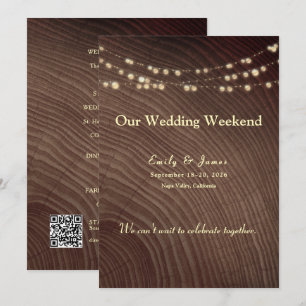 Tarjeta de Itinerario de Fin de Semana de Boda Rús