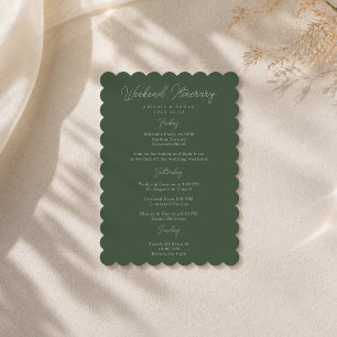 Tarjeta de Itinerario de Fin de Semana de Boda Ver
