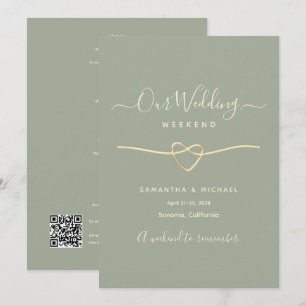 Tarjeta de Itinerario de Fin de Semana de Boda Ver
