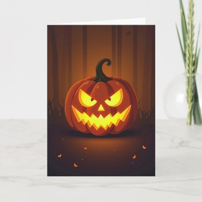 Tarjeta de Jack O Lantern Resplandeciente (Anverso)