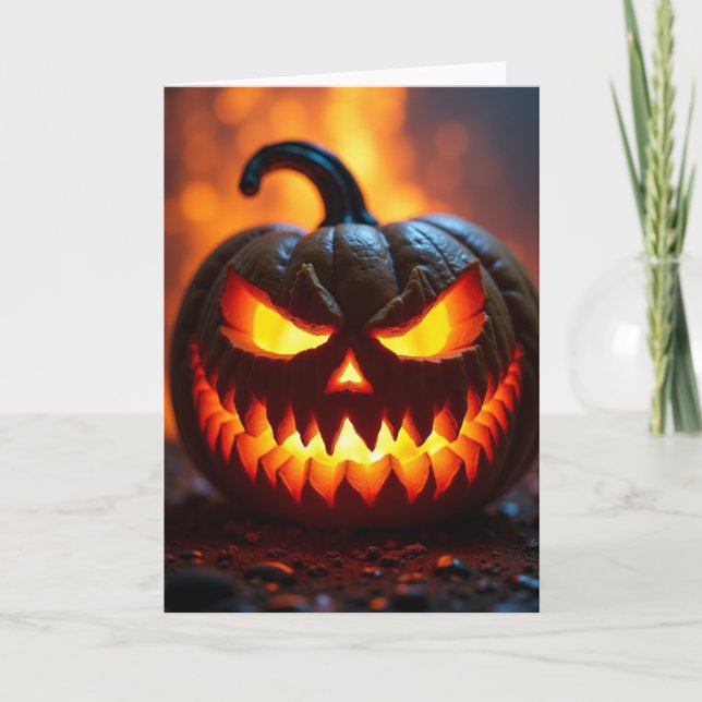 Tarjeta de Jack Olantern Espeluznante (Anverso)