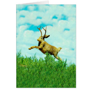 Tarjeta de Jackalope feliz
