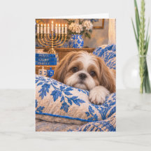 Tarjeta de Janucá de Shih Tzu