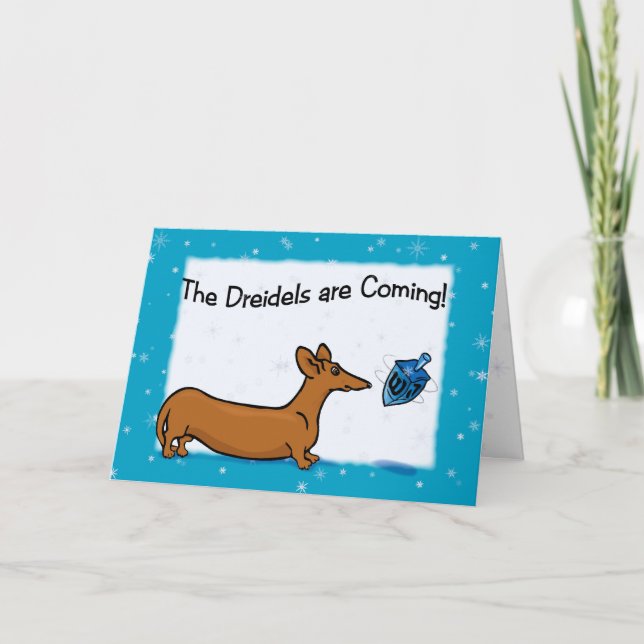 Tarjeta de Jánuca del Dachshund (Anverso)