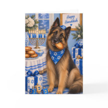 Tarjeta de Janucá del Tervuren Belga | Pastor Belg