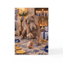Tarjeta de Janucá Weimaraner