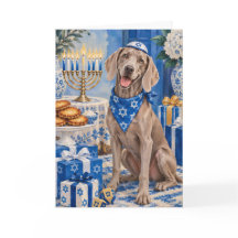 Tarjeta de Janucá Weimaraner