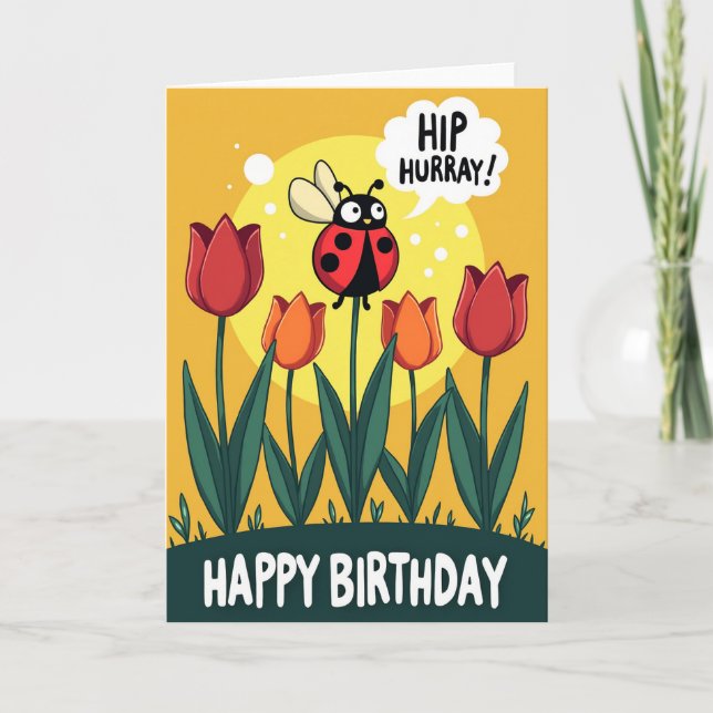 Tarjeta de jardín de bichos alegres (Anverso)