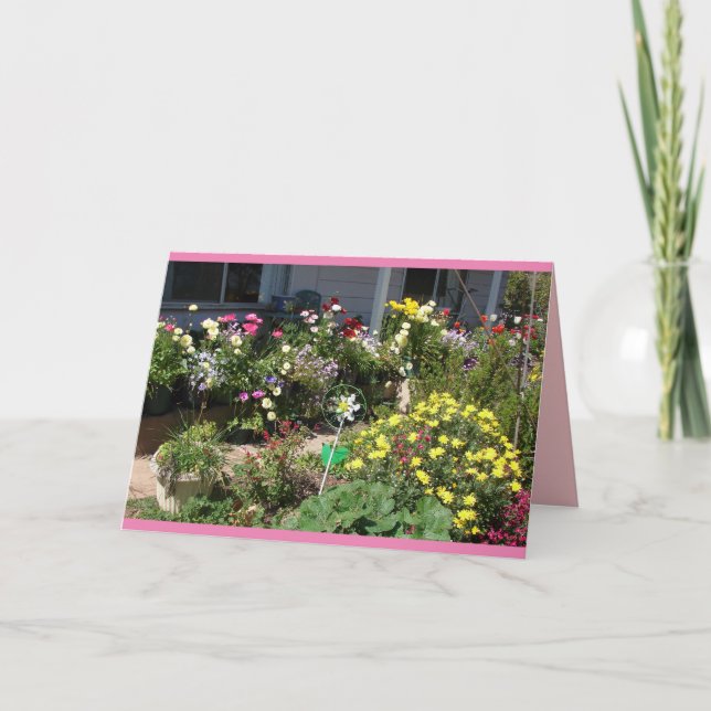 Tarjeta de jardín de campo flores primaverales flo (Anverso)