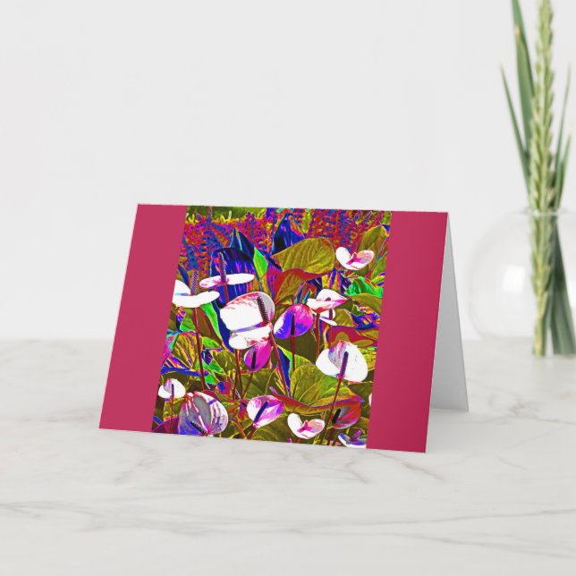Tarjeta de jardín de flores coloridas (Anverso)