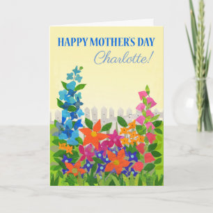 Tarjeta de jardín de flores del Día de la Madre