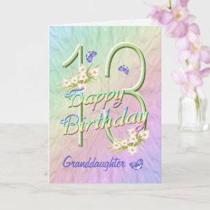 Tarjeta de jardín de mariposa de cumpleaños 13