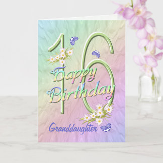 Tarjeta de jardín de mariposa de cumpleaños 16ª ni