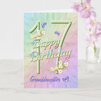 Tarjeta de jardín de mariposa de cumpleaños 17 nie