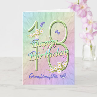 Tarjeta de jardín de mariposa de cumpleaños 18 nie