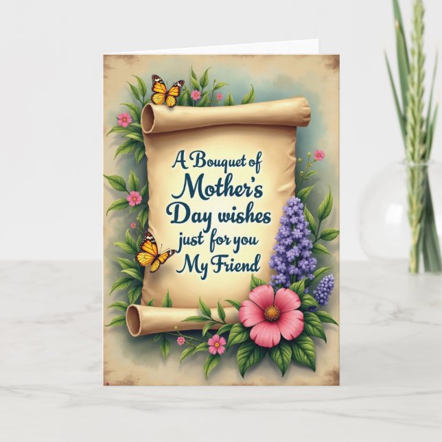 Tarjeta de Jardín de Primavera Rayado (Anverso)