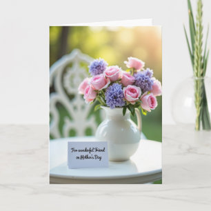Tarjeta de jardín del día de la madre para amiga