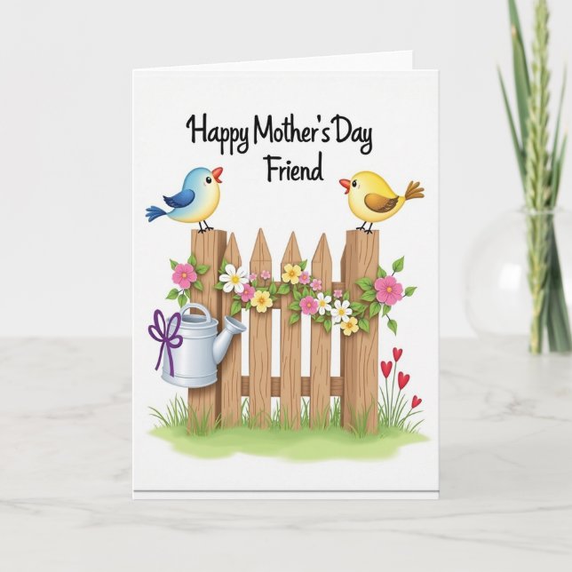 Tarjeta de jardín del día de las madres corazón (Anverso)