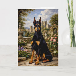 Tarjeta de jardín real Doberman